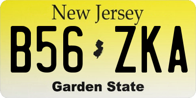 NJ license plate B56ZKA