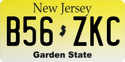 NJ license plate B56ZKC