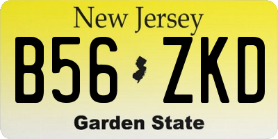 NJ license plate B56ZKD