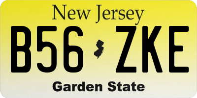 NJ license plate B56ZKE