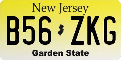 NJ license plate B56ZKG