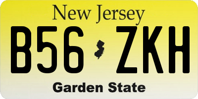 NJ license plate B56ZKH