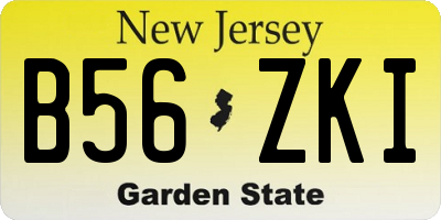 NJ license plate B56ZKI