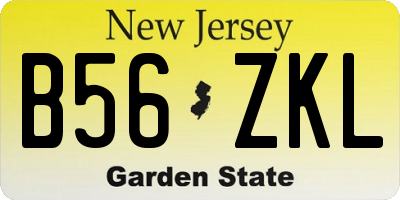 NJ license plate B56ZKL