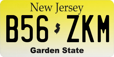 NJ license plate B56ZKM