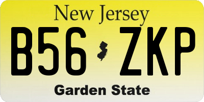 NJ license plate B56ZKP