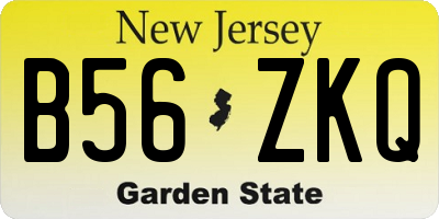 NJ license plate B56ZKQ