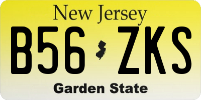 NJ license plate B56ZKS