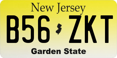 NJ license plate B56ZKT