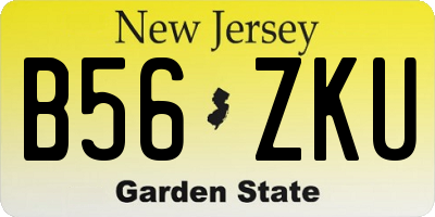 NJ license plate B56ZKU