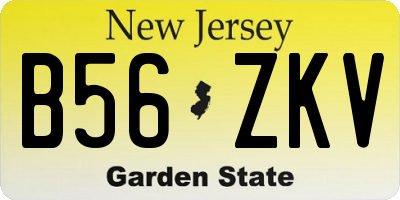 NJ license plate B56ZKV