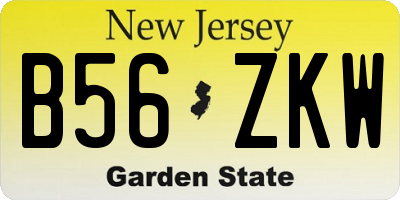 NJ license plate B56ZKW