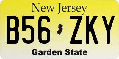 NJ license plate B56ZKY