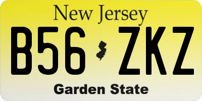 NJ license plate B56ZKZ