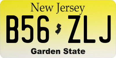 NJ license plate B56ZLJ