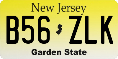NJ license plate B56ZLK
