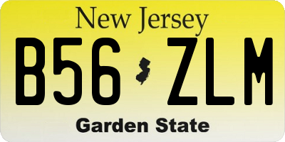 NJ license plate B56ZLM