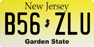 NJ license plate B56ZLU