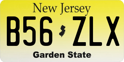 NJ license plate B56ZLX