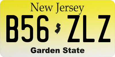 NJ license plate B56ZLZ