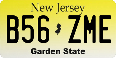 NJ license plate B56ZME