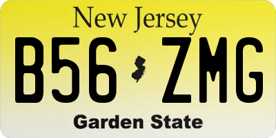 NJ license plate B56ZMG