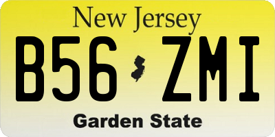 NJ license plate B56ZMI