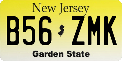 NJ license plate B56ZMK
