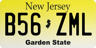 NJ license plate B56ZML