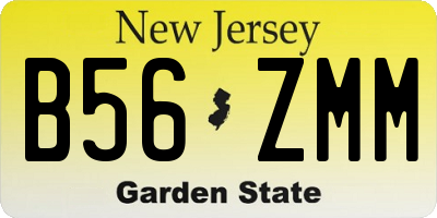 NJ license plate B56ZMM