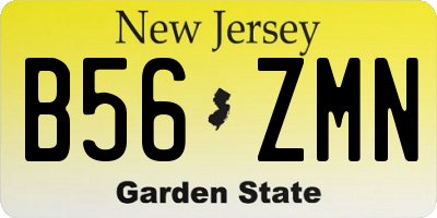 NJ license plate B56ZMN