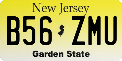 NJ license plate B56ZMU