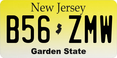 NJ license plate B56ZMW