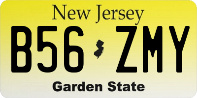 NJ license plate B56ZMY