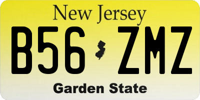 NJ license plate B56ZMZ