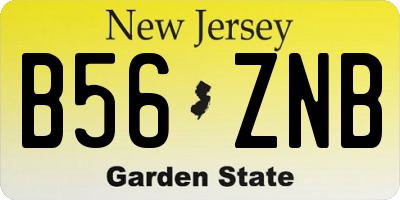 NJ license plate B56ZNB