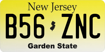 NJ license plate B56ZNC