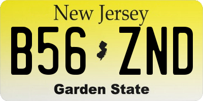 NJ license plate B56ZND