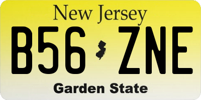 NJ license plate B56ZNE