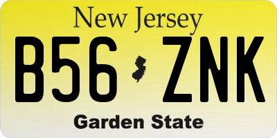 NJ license plate B56ZNK