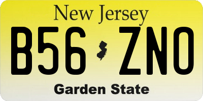NJ license plate B56ZNO