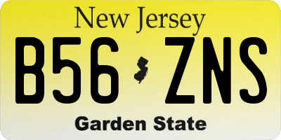 NJ license plate B56ZNS