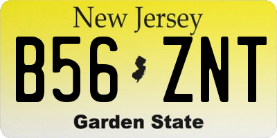 NJ license plate B56ZNT