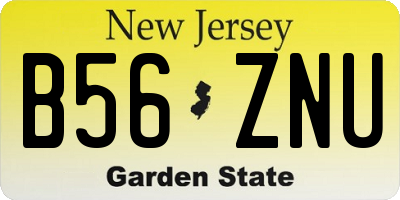 NJ license plate B56ZNU
