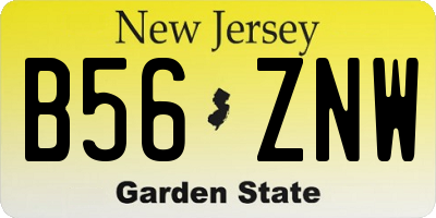 NJ license plate B56ZNW