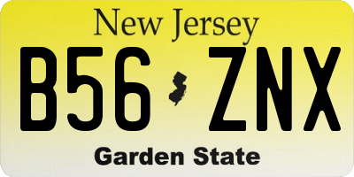 NJ license plate B56ZNX