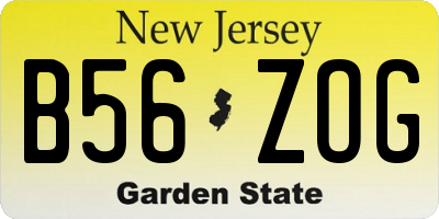 NJ license plate B56ZOG