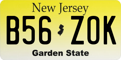 NJ license plate B56ZOK