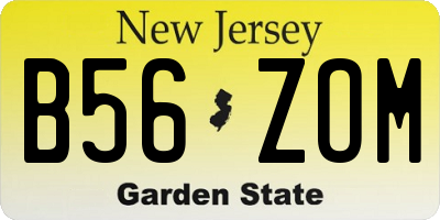 NJ license plate B56ZOM