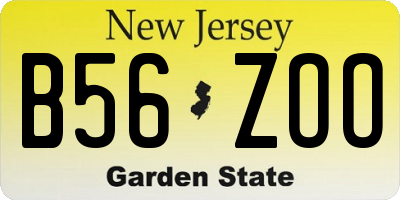 NJ license plate B56ZOO